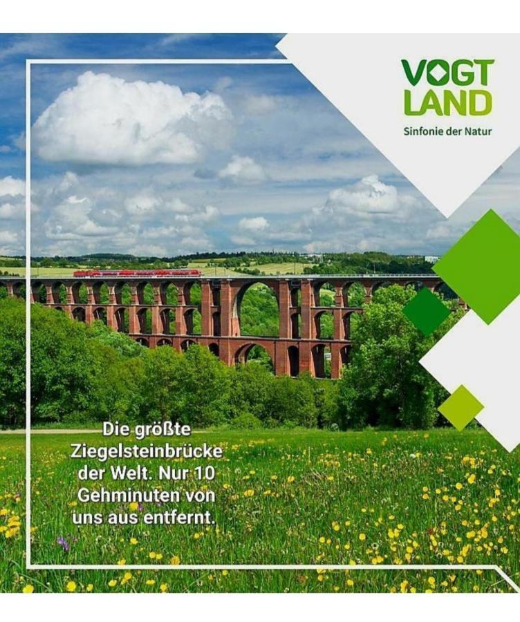 Ferienwohnung "Blick Mylau" - Naehe Freizeitpark Plohn & Weltgroesster Ziegelsteinbruecke Reichenbach im Vogtland Exterior foto